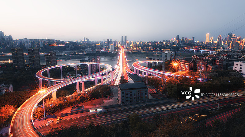 重庆铜元局城市阳台夜景图片素材