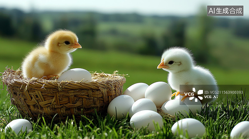 【AI数字艺术】农场放养鸡生态养殖图片素材