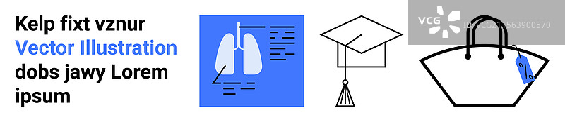 医疗图表、毕业帽和手提包图片素材