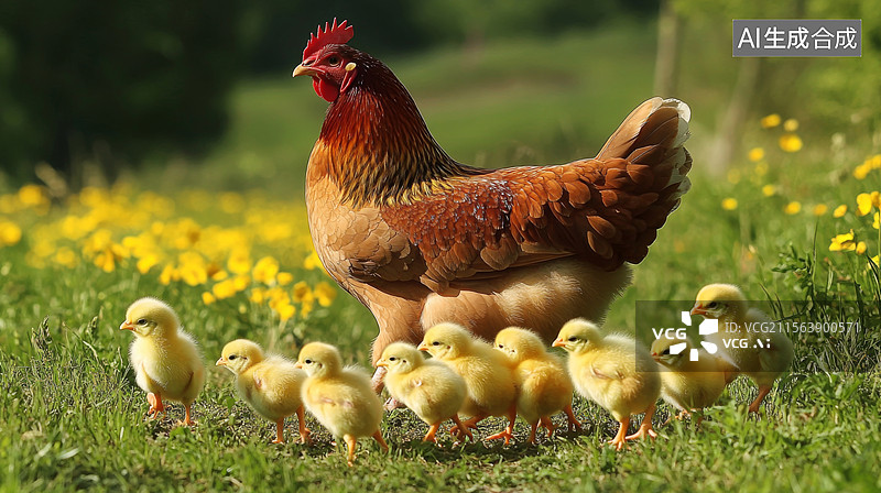【AI数字艺术】农场放养鸡生态养殖图片素材