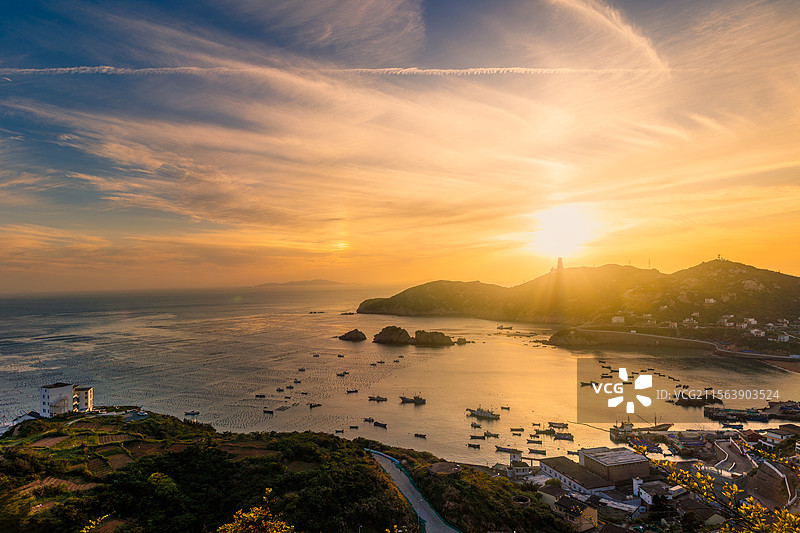 浙江省舟山市嵊泗县枸杞岛山海奇观日落图片素材