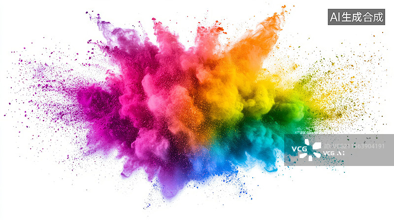 【AI数字艺术】彩色粉末喷溅背景图片素材