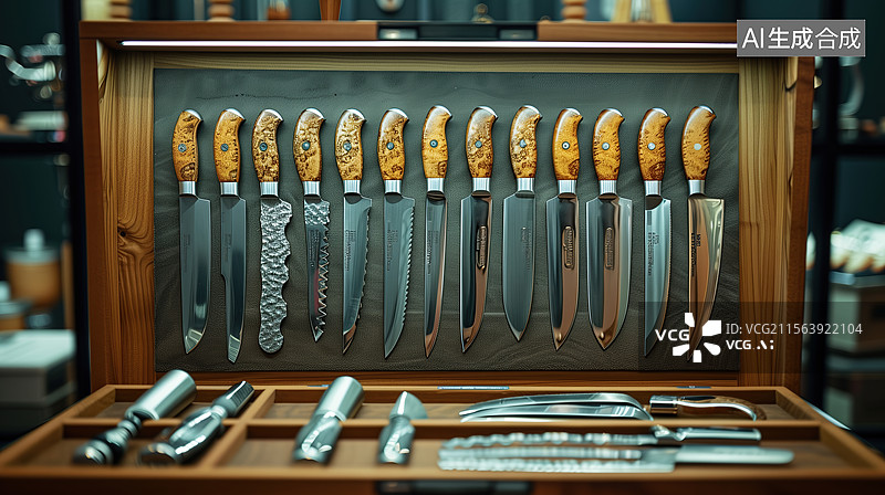 【AI数字艺术】刀具工具箱图片素材