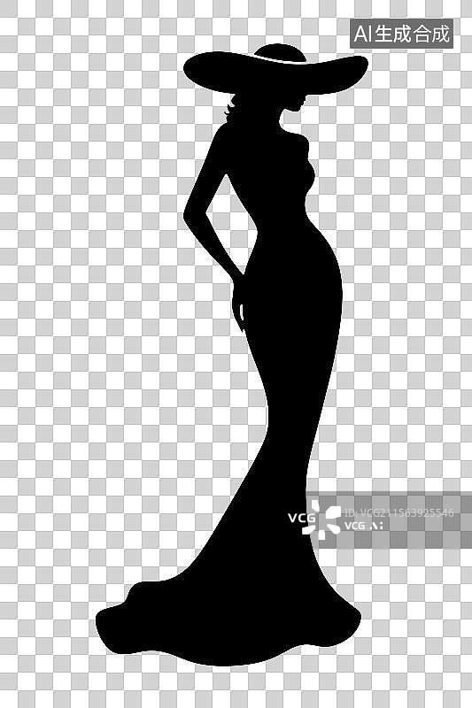【AI数字艺术】优雅女人剪影法式浪漫美容logo标志图片素材