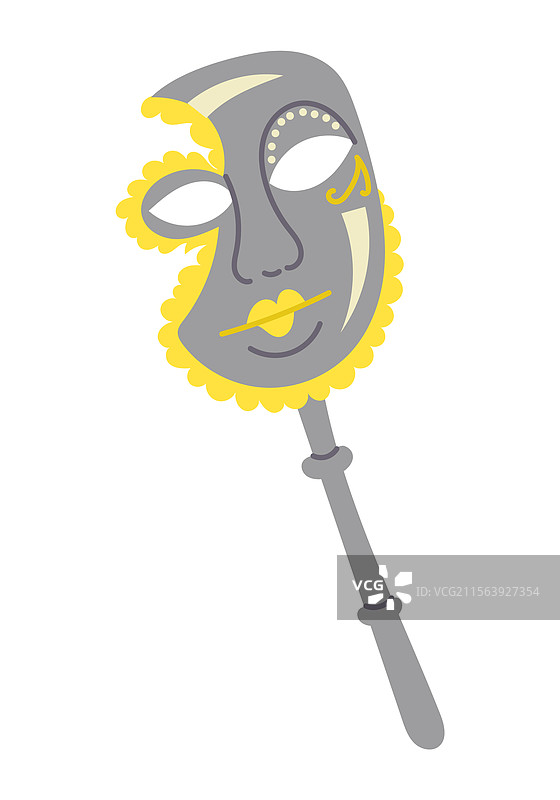 优雅的威尼斯风格面具，带有手柄图片素材