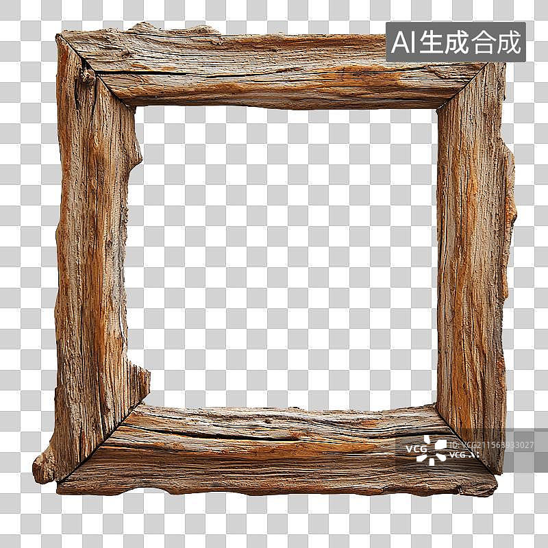 【AI数字艺术】粗糙木质纹理的艺术画廊画框图片素材