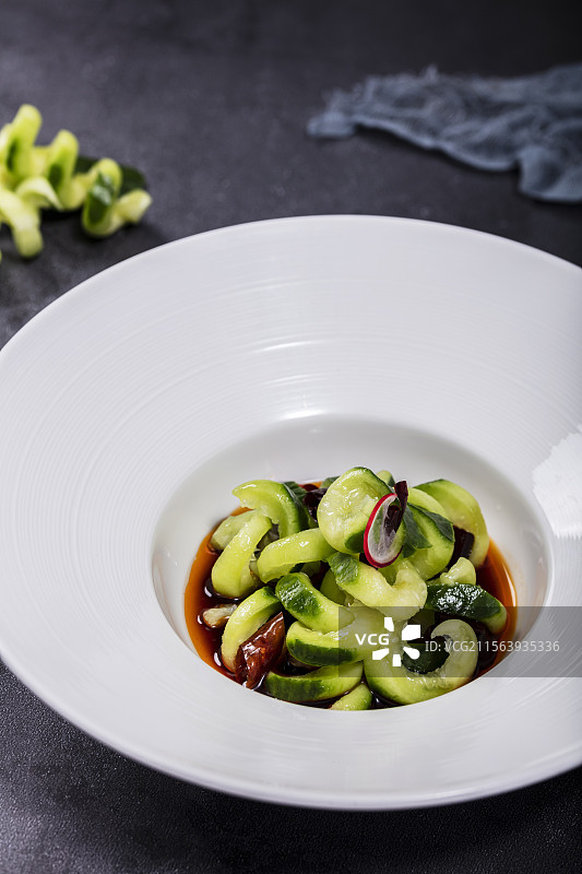 炝汁黄瓜卷图片素材