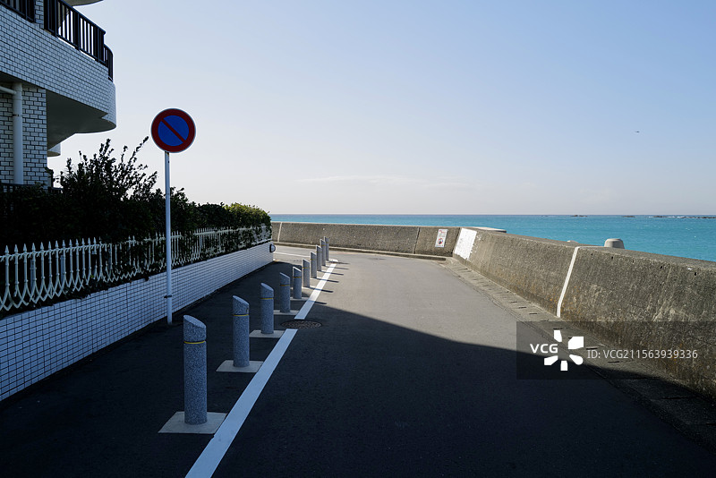 日本神奈川逗子海岸叶山町一色海岸沿海路图片素材