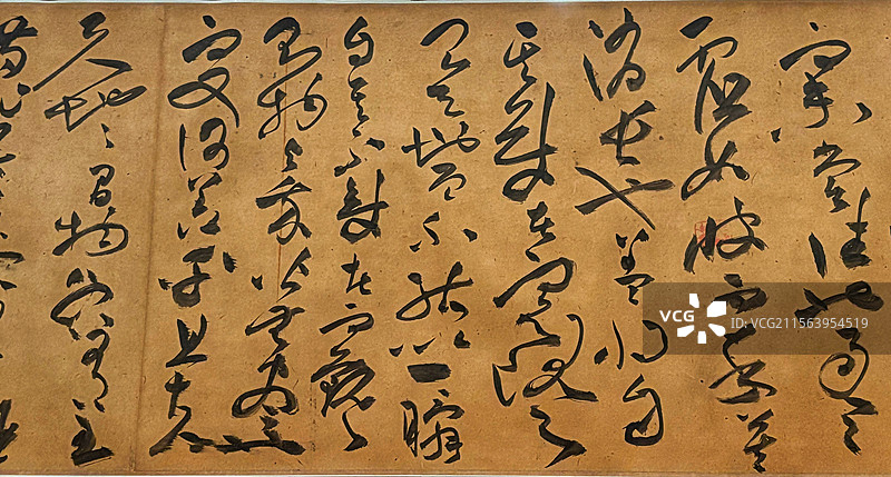 上海博物馆文物（明代祝允明狂草典范）—《前后赤壁赋卷》/墨色飞白技法/章法空间美学—长三角文博数字化图片素材