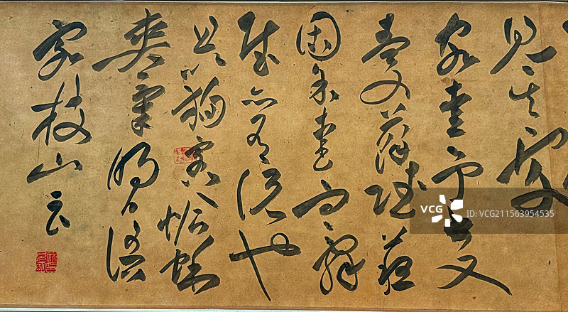 上海博物馆文物（明代祝允明狂草典范）—《前后赤壁赋卷》/墨色飞白技法/章法空间美学—长三角文博数字化图片素材