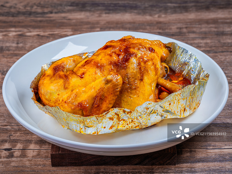 锡纸烤鸡图片素材