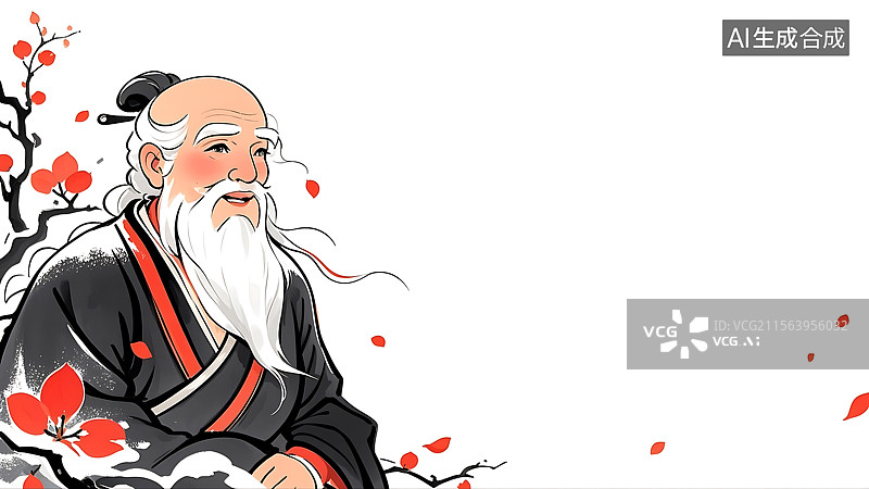 【AI数字艺术】2D卡通居左图片素材