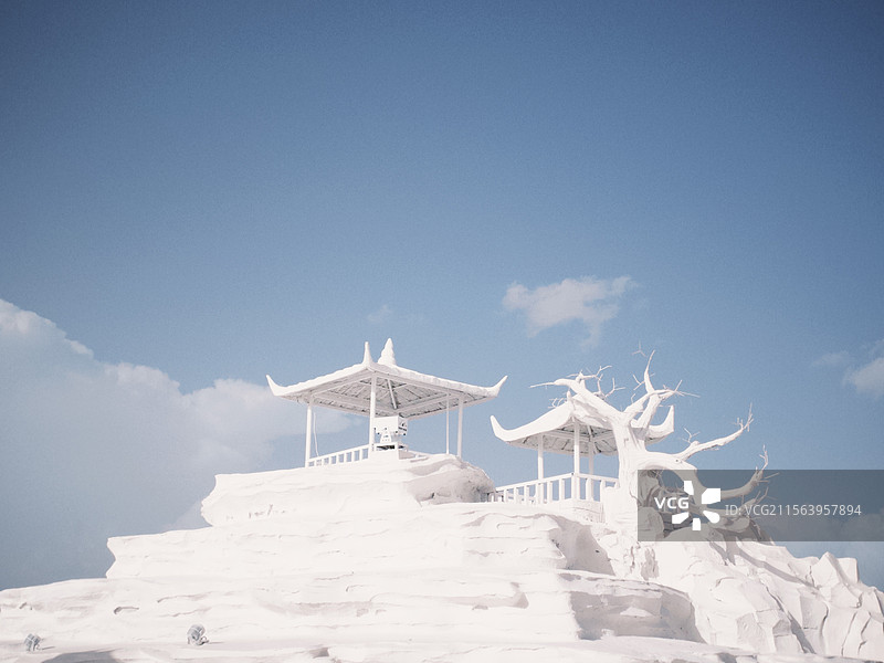 茶卡盐湖盐雕风景图片素材