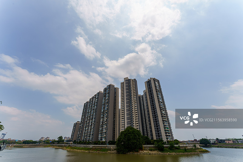 佛山顺德容桂勒流街区城市风貌图片素材