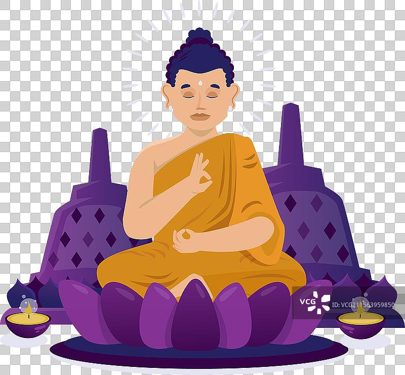 佛教僧侣在冥想图片素材