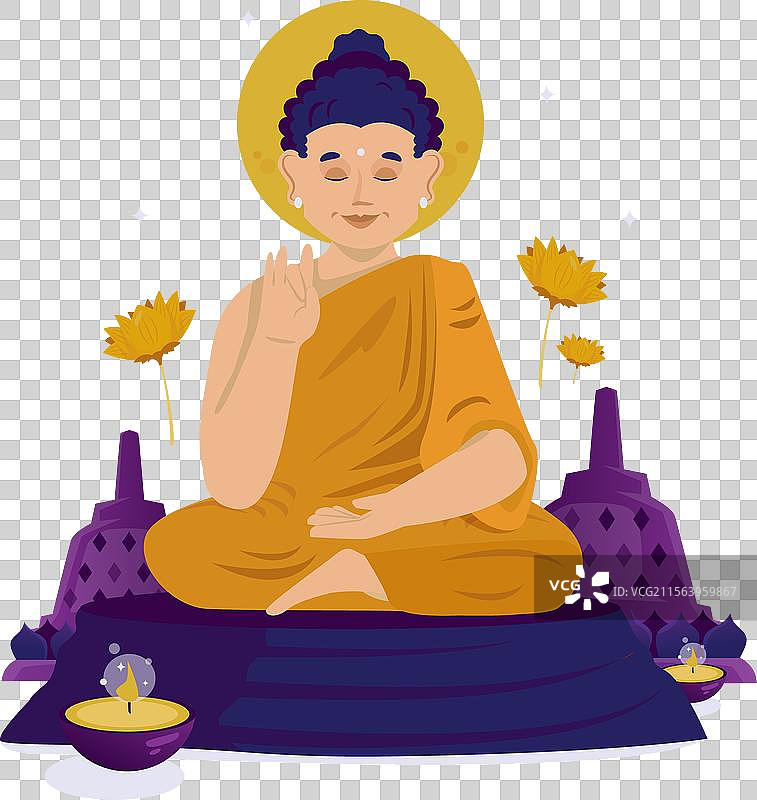 佛教徒庆祝卫塞节的问候图片素材