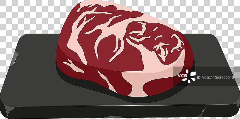 红色牛排放在石盘上，肋眼猪肉图片素材