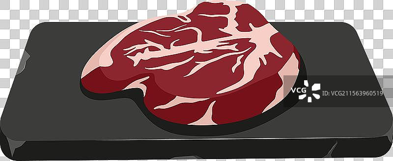 美味的生牛排放在石盘上图片素材