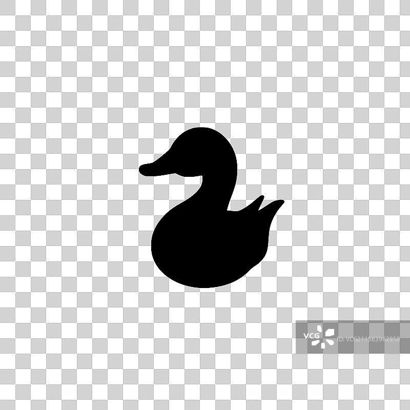 鸭子 - 极简风格的平面logo图片素材