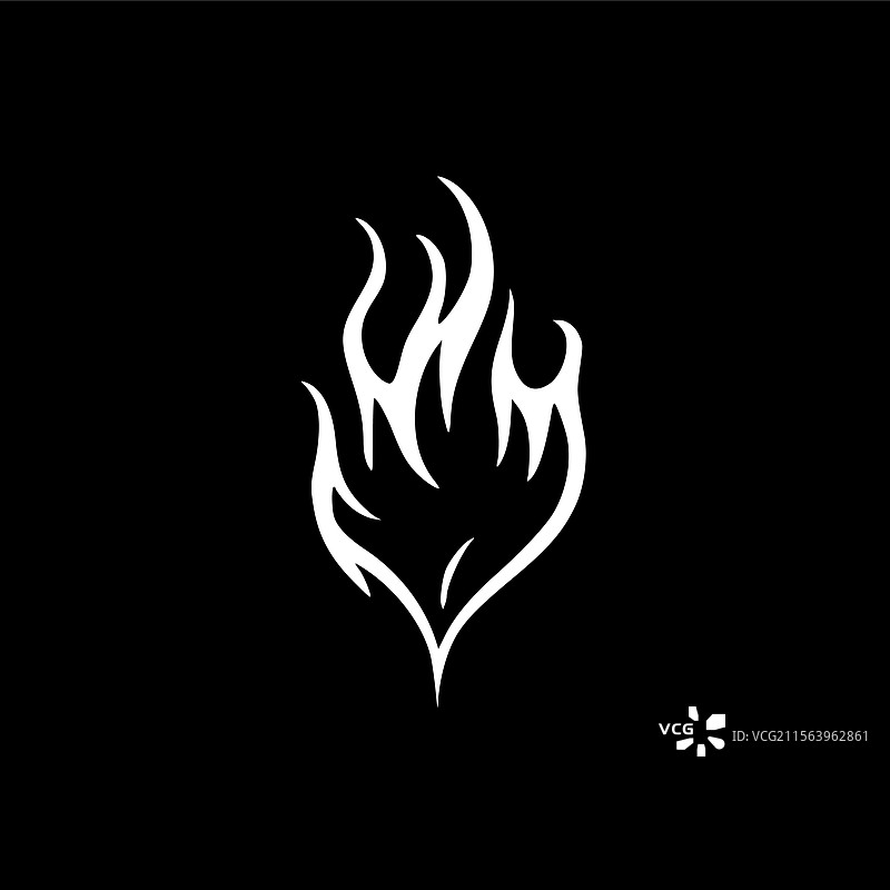 火 - 黑白色图片素材