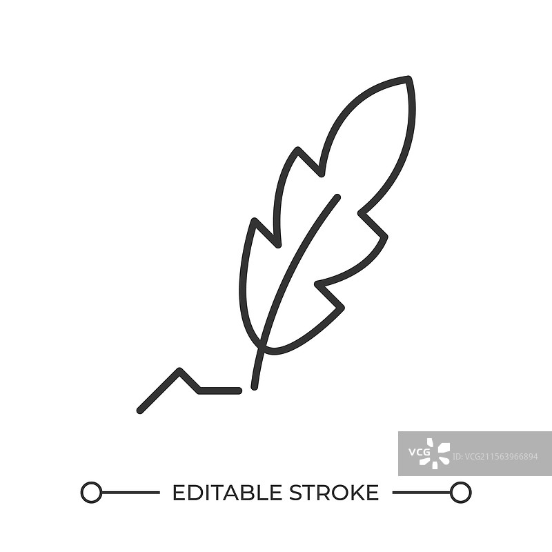 羽毛笔线性图标图片素材