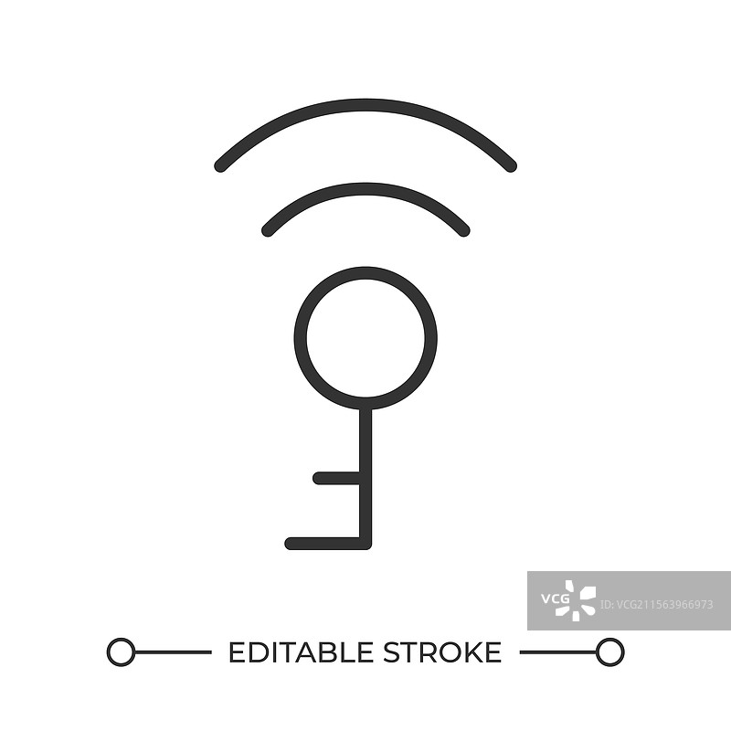 智能锁线性图标图片素材