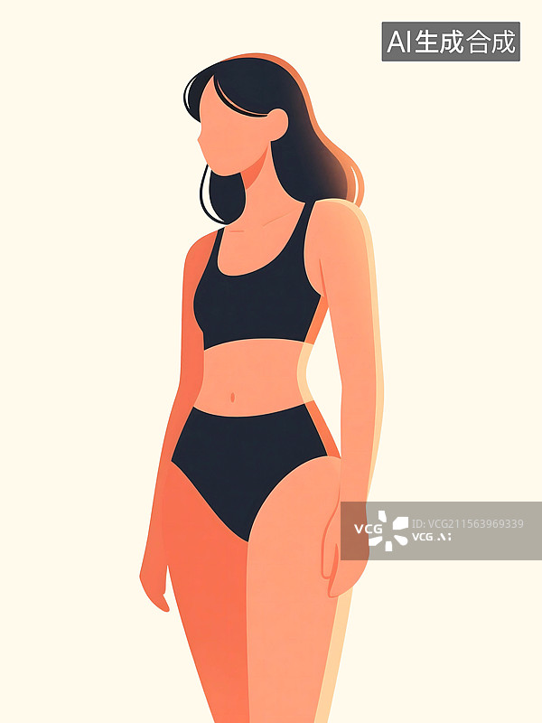 【AI数字艺术】一个健康苗条身材的女人图片素材