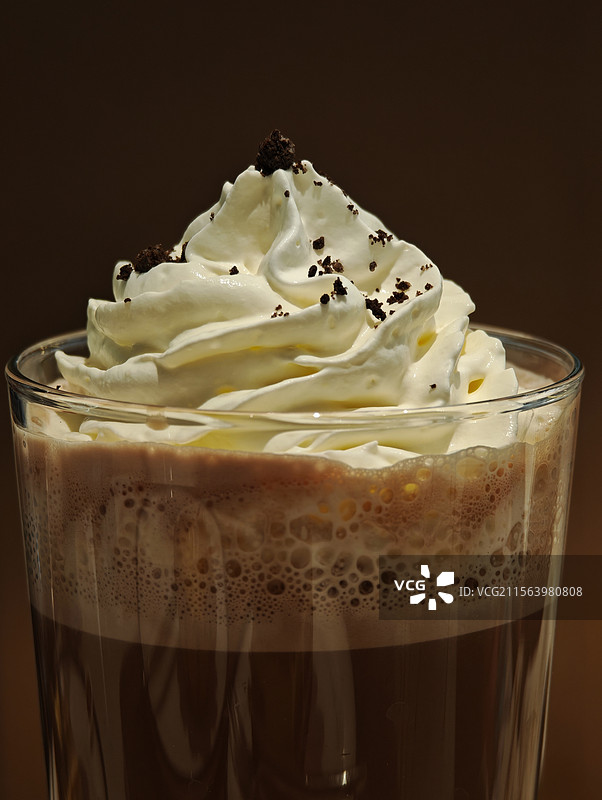 一杯美味的奶油冰淇淋咖啡图片素材