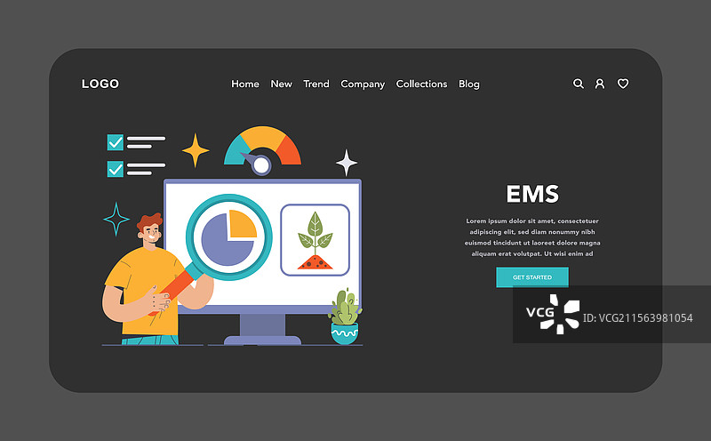 夜间模式网页着陆专家图片素材