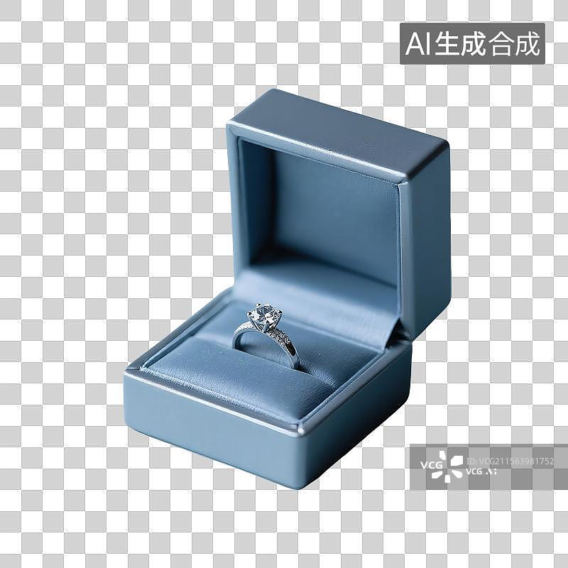 【AI数字艺术】放在盒子里的钻石戒指图片素材