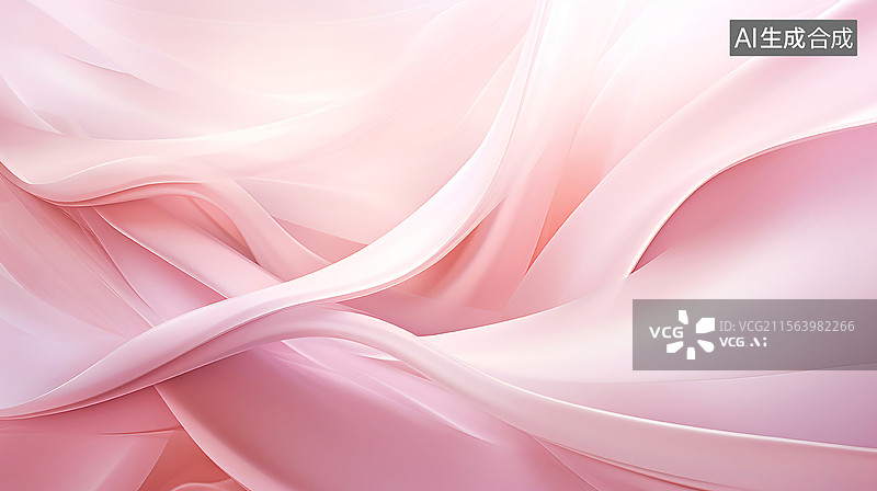 【AI数字艺术】柔美的粉色流动绸带图片素材