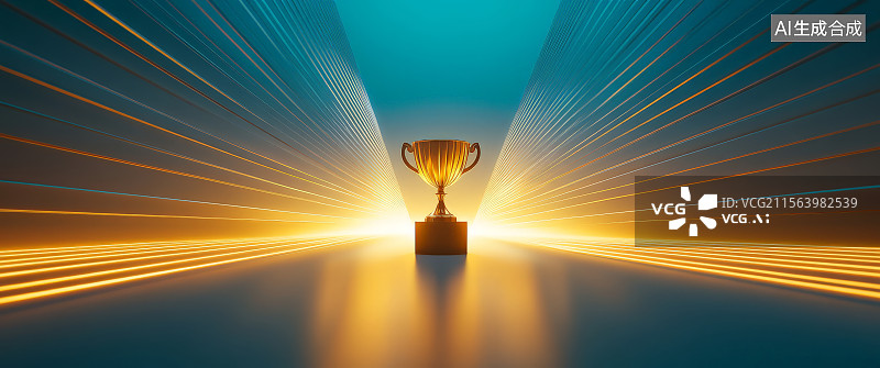 【AI数字艺术】3D竞赛奖杯荣耀场景图片素材