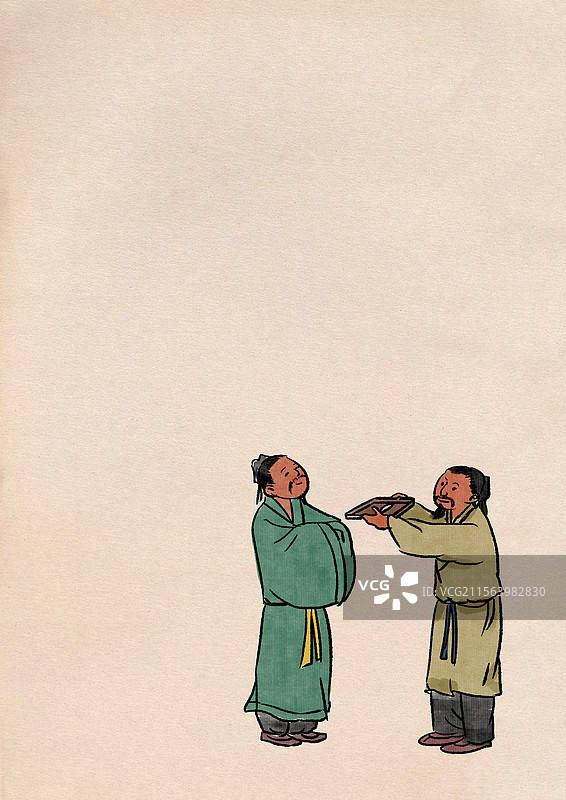 中国风新中式古风古典传统文化古装古人古代古时候历史文化传统千里送鹅毛友情友谊插画图片素材