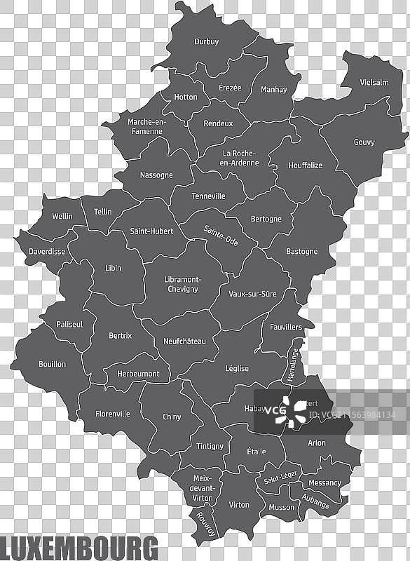 卢森堡行政地图图片素材