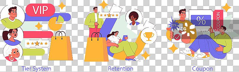 忠诚计划和奖励平面图图片素材