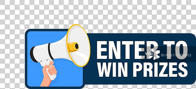 手持扩音器的手，参加赢取奖品活动图片素材