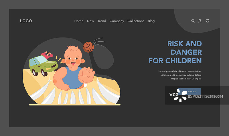 儿童安全警报平面图图片素材