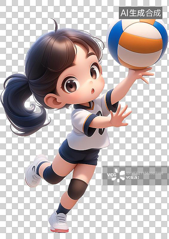 【AI数字艺术】3D排球运动员图片素材