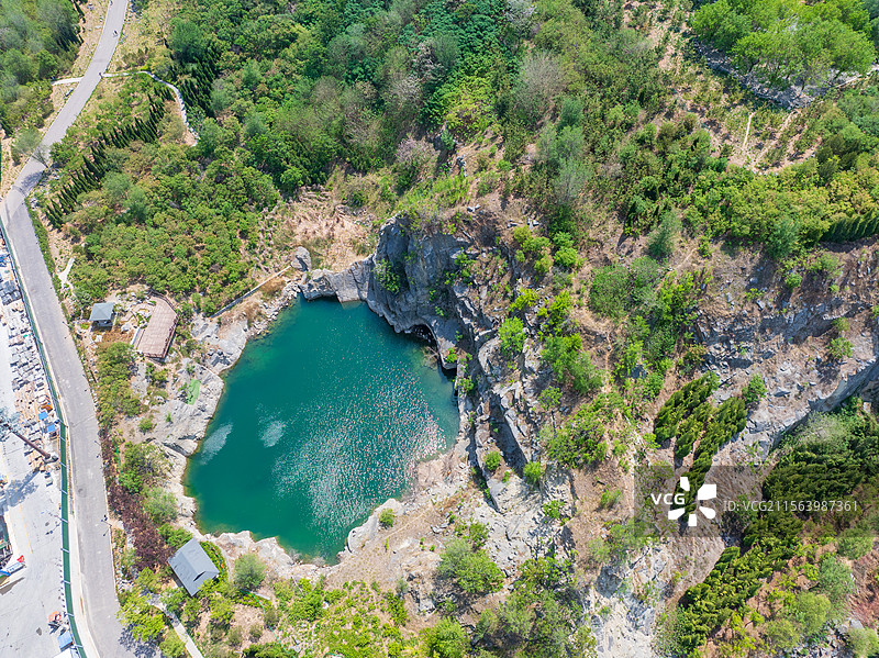航拍济南卧牛山地质公园图片素材