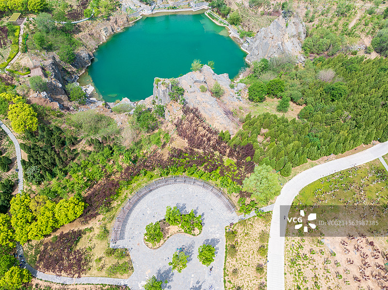 航拍济南卧牛山地质公园图片素材