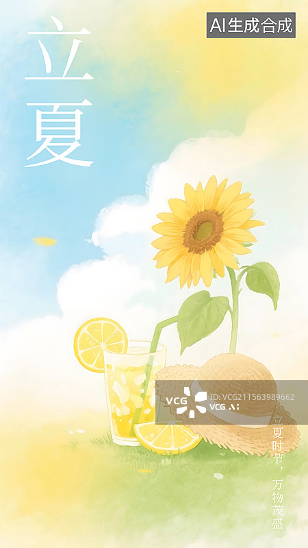 【AI数字艺术】立夏海报图片素材