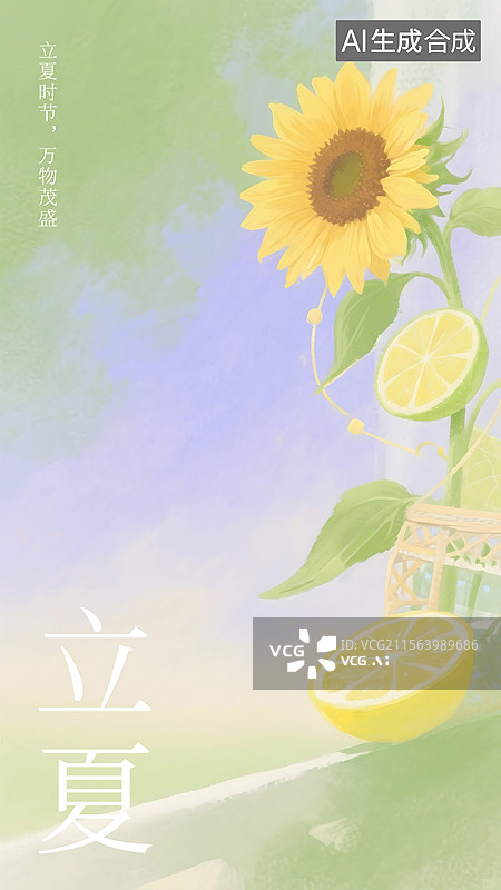 【AI数字艺术】立夏海报图片素材