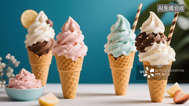 【AI数字艺术】夏日甜蜜冰淇淋派对图片素材