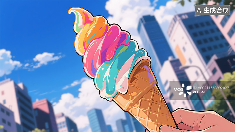【AI数字艺术】夏日甜蜜冰淇淋派对图片素材