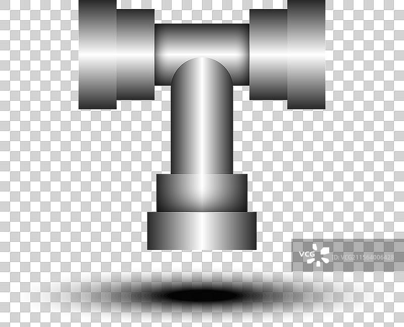 工业金属T型接头管件设计图片素材