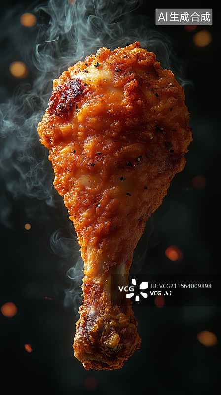 【AI数字艺术】烤鸡腿美食特写图片素材