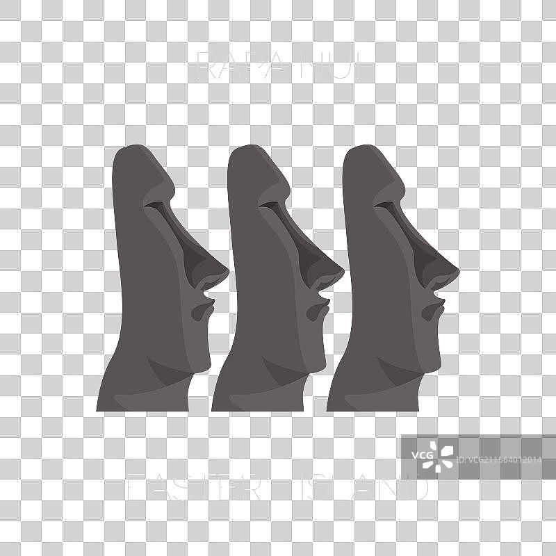 复活节岛的石雕偶像图片素材