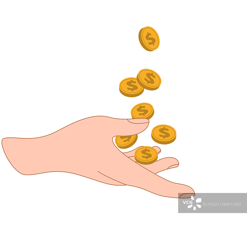 手握硬币图片素材