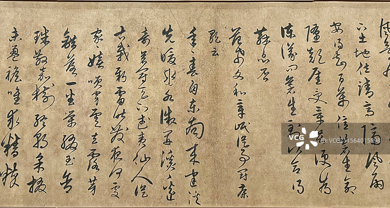 上海博物馆文物（明代宋克草书典范）—《唐宋人诗卷》/飞白笔意/墨色韵律—长三角文博数字化图片素材