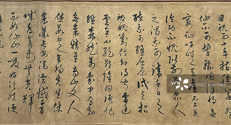 上海博物馆文物（明代宋克草书典范）—《唐宋人诗卷》/飞白笔意/墨色韵律—长三角文博数字化图片素材